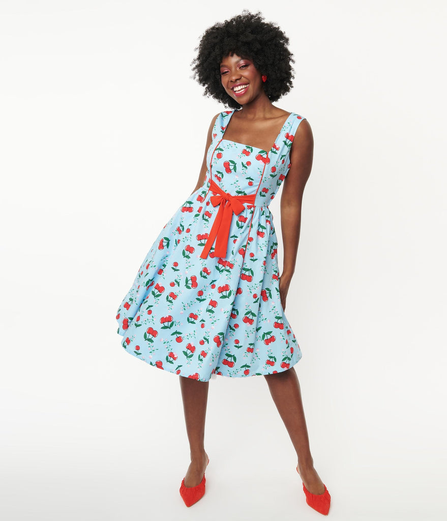 Cherry Print Swing Dress – Unique Vintage